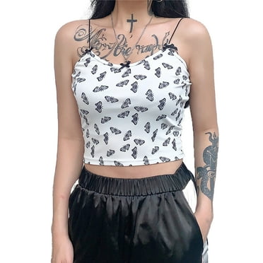 Womens Girls Mini Strappy Cropped Floral Tops Vest Slim Fit Blouse Cami Pullover